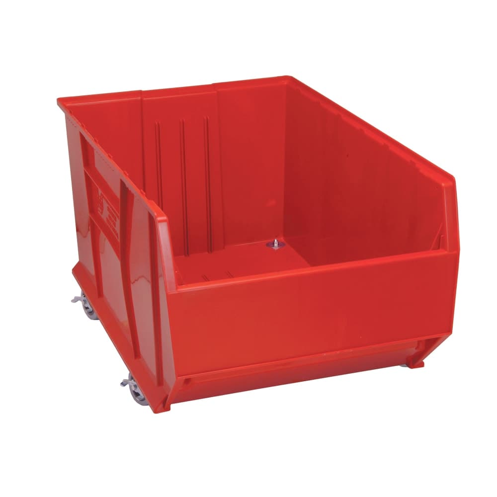 Quantum Food Service Hulk Mobile Stack Shelf Container - 35 7/8" x 23 7/8", Red (QUS998MOB)