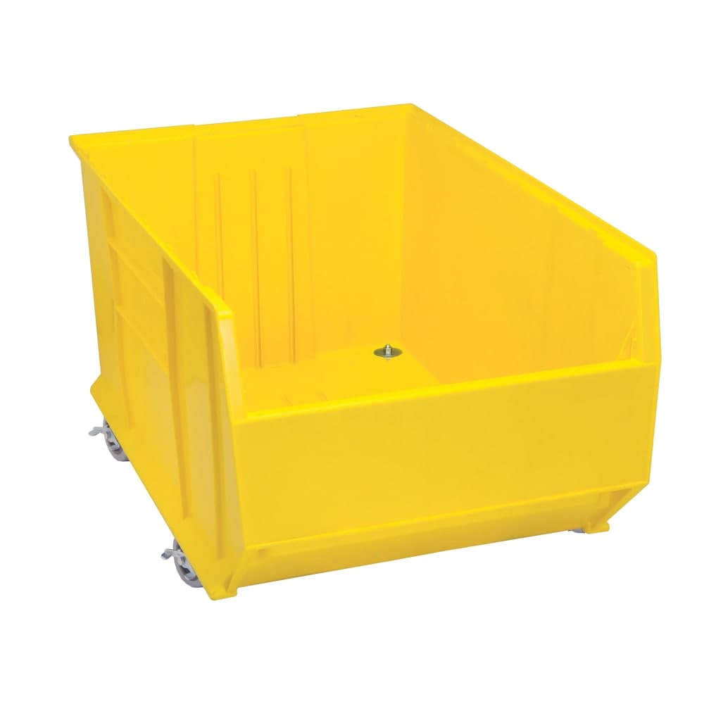 Quantum Food Service Hulk Mobile Stack Shelf Container - 35 7/8" x 23 7/8", Yellow (QUS998MOB)