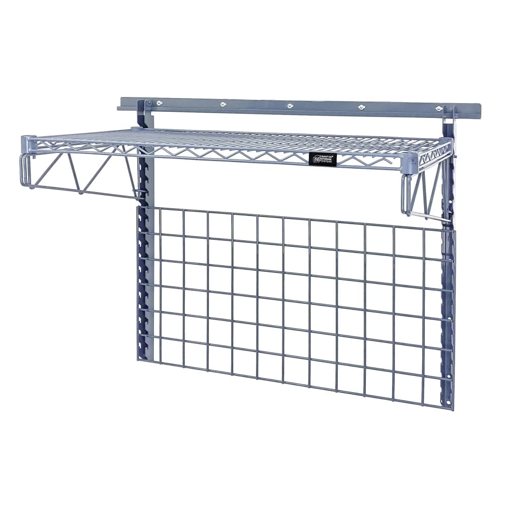 Quantum Food Service 40" Store Grid Wire Wall Mounted Shelf, Gray (SGK-401836-1GY)