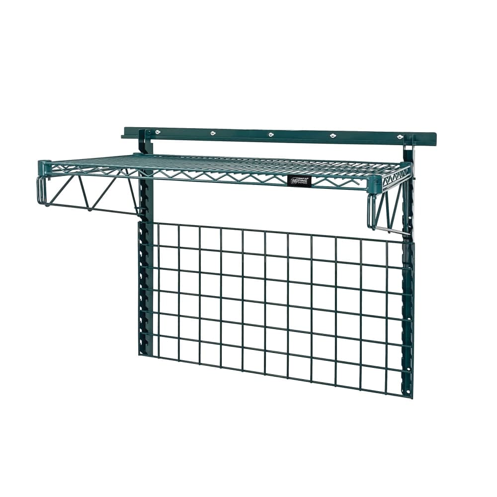 Quantum Food Service 40" Store Grid Wire Wall Mounted Shelf, Green (SGK-401836-1P)