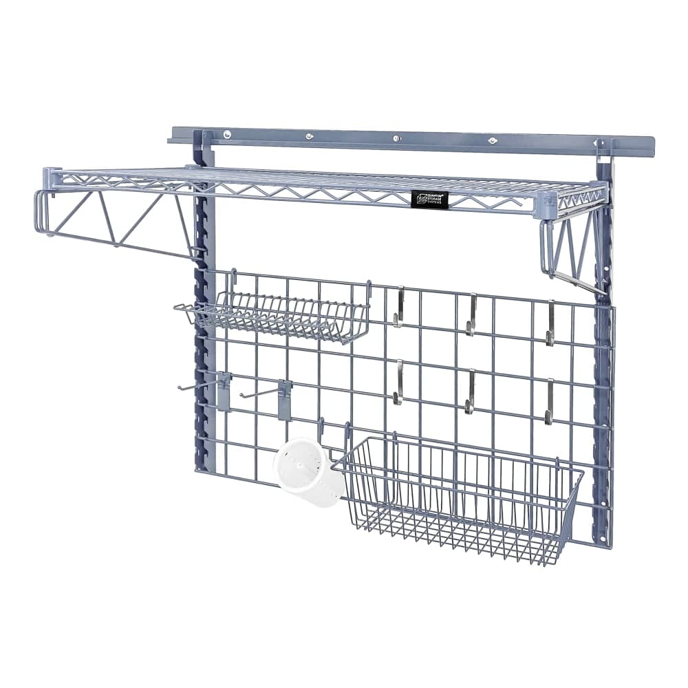 Quantum Food Service 40" Store Grid Wire Wall Mounted Shelf, Gray (SGK-401836-2GY)