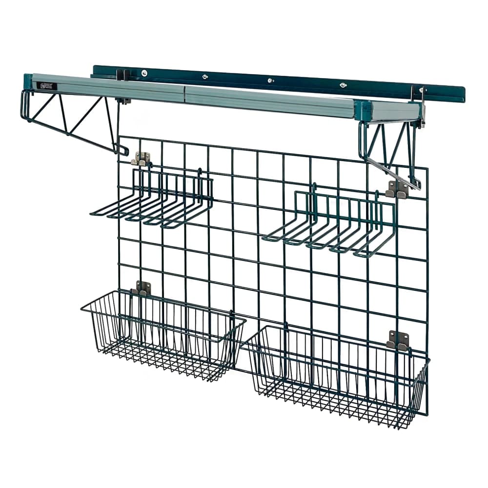Quantum Food Service 40" Store Grid Wire Wall Mounted Shelf, Green (SGK-402436-1P)