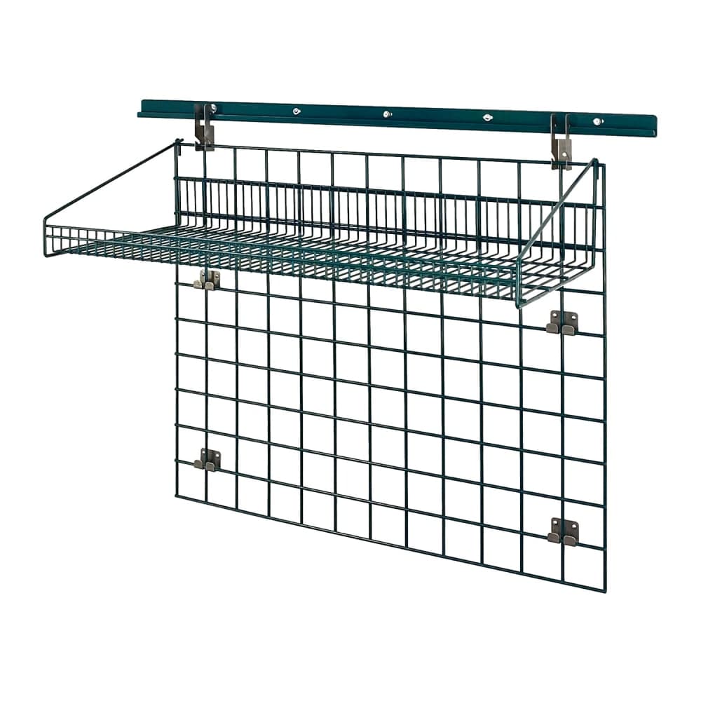 Quantum Food Service 40" Store Grid Wire Wall Mounted Shelf, Green (SGK-403036-1P)