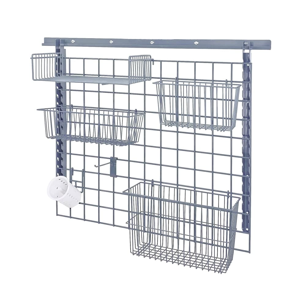 Quantum Food Service 40" Store Grid Wire Wall Mounted Shelf, Gray (SGK-403036-3GY)
