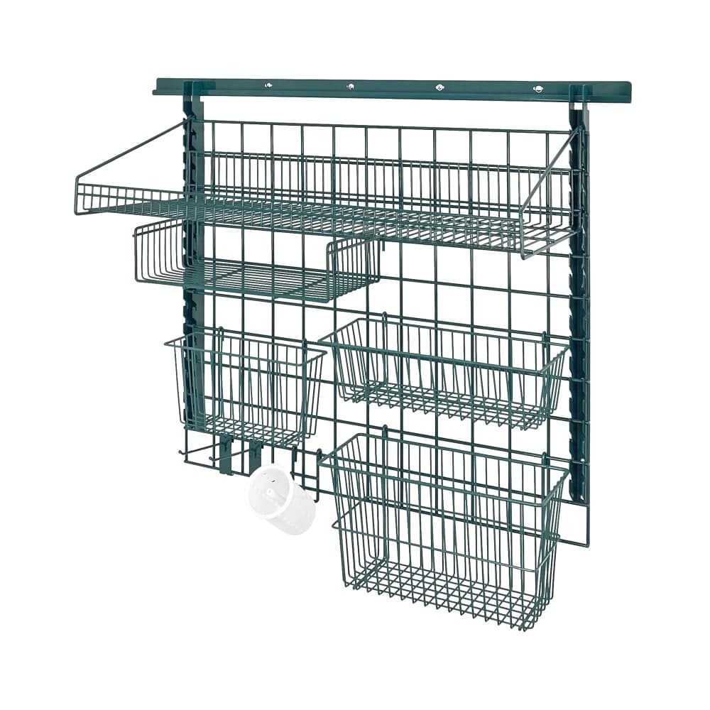 Quantum Food Service 40" Store Grid Wire Wall Mounted Shelf, Green (SGK-403036-3P)