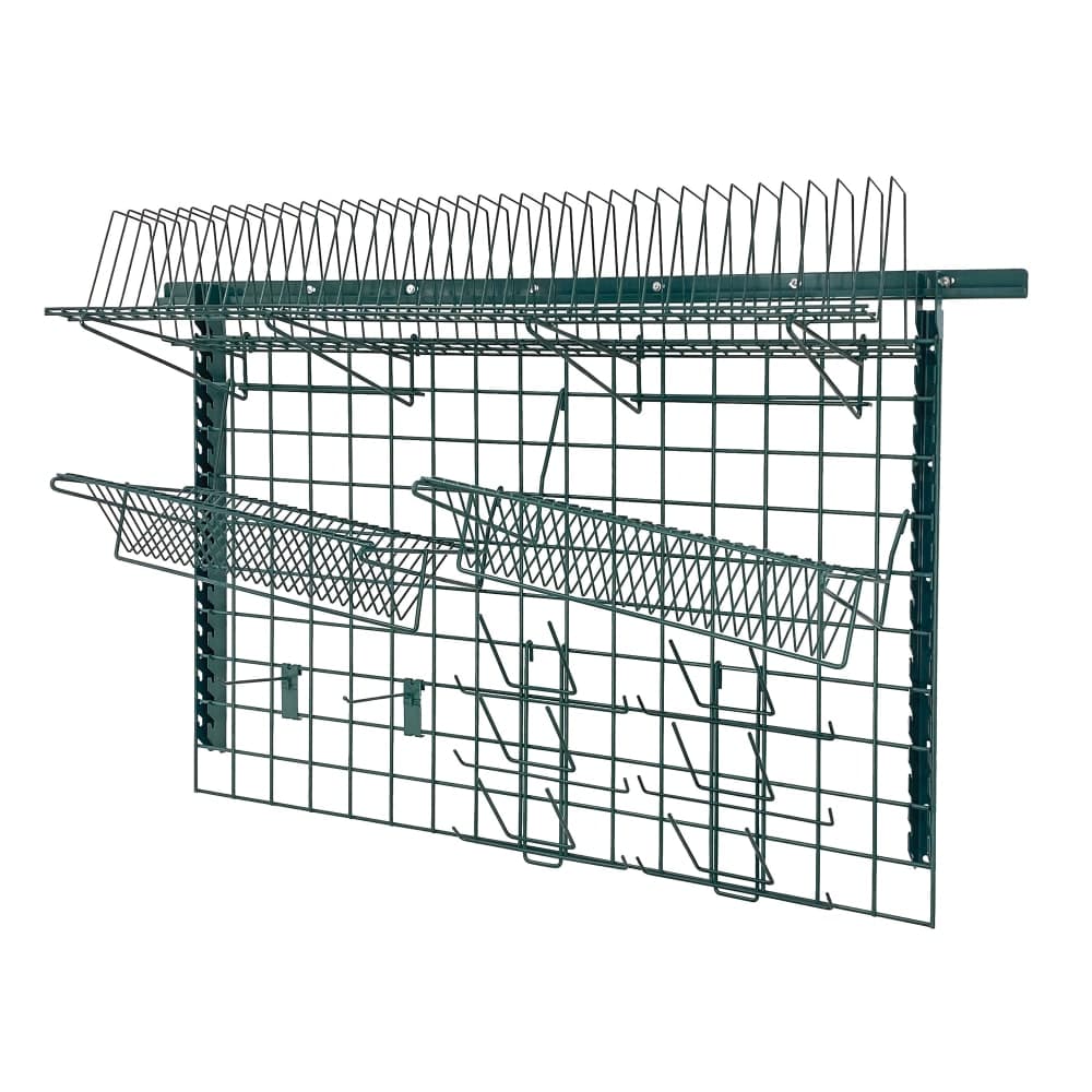 Quantum Food Service 56" Store Grid Wire Wall Mounted Shelf, Green (SGK-563048-1P)