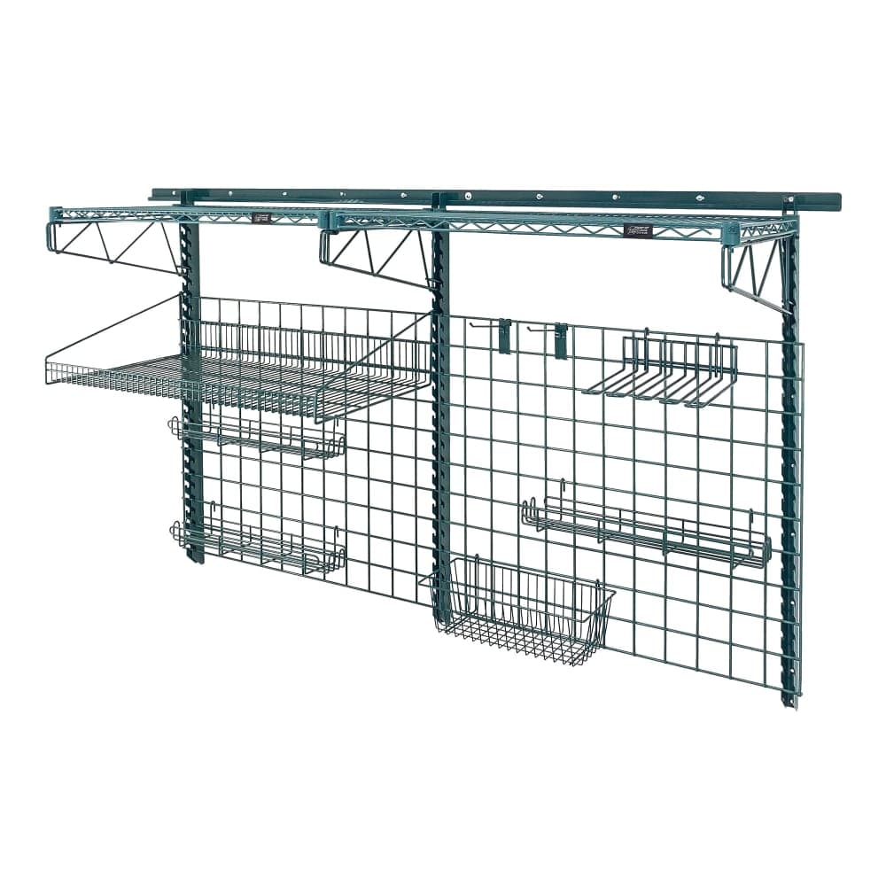 Quantum Food Service 80" Store Grid Wire Wall Mounted Shelf, Green (SGK-803036-1P)