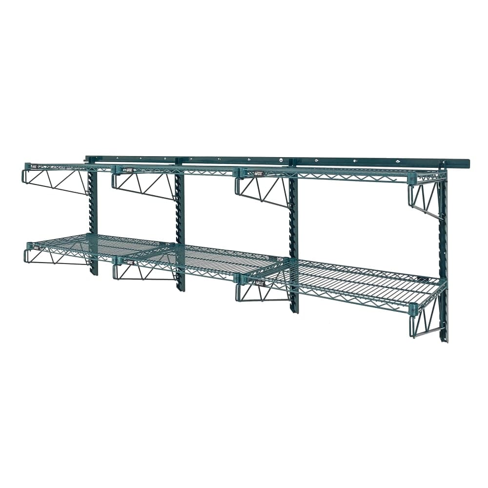 Quantum Food Service 96" Store Grid Wire Wall Mounted Shelf, Green (SGK-961830-1P)