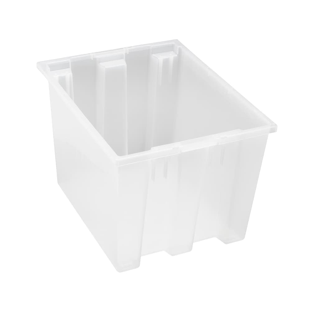 Quantum Food Service Stack & Nest Shelf Tote - 19 1/2" x 15 1/2", Clear (SNT195)