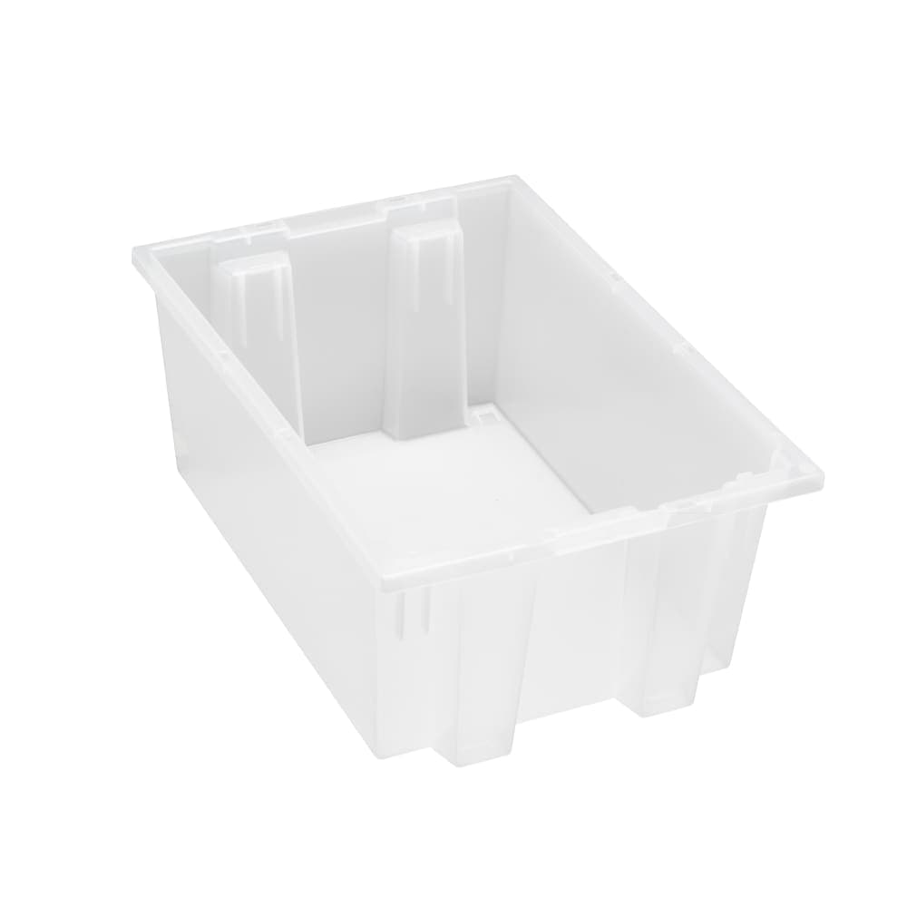 Quantum Food Service Stack & Nest Shelf Tote - 19 1/2" x 13 1/2", Clear (SNT200CL)