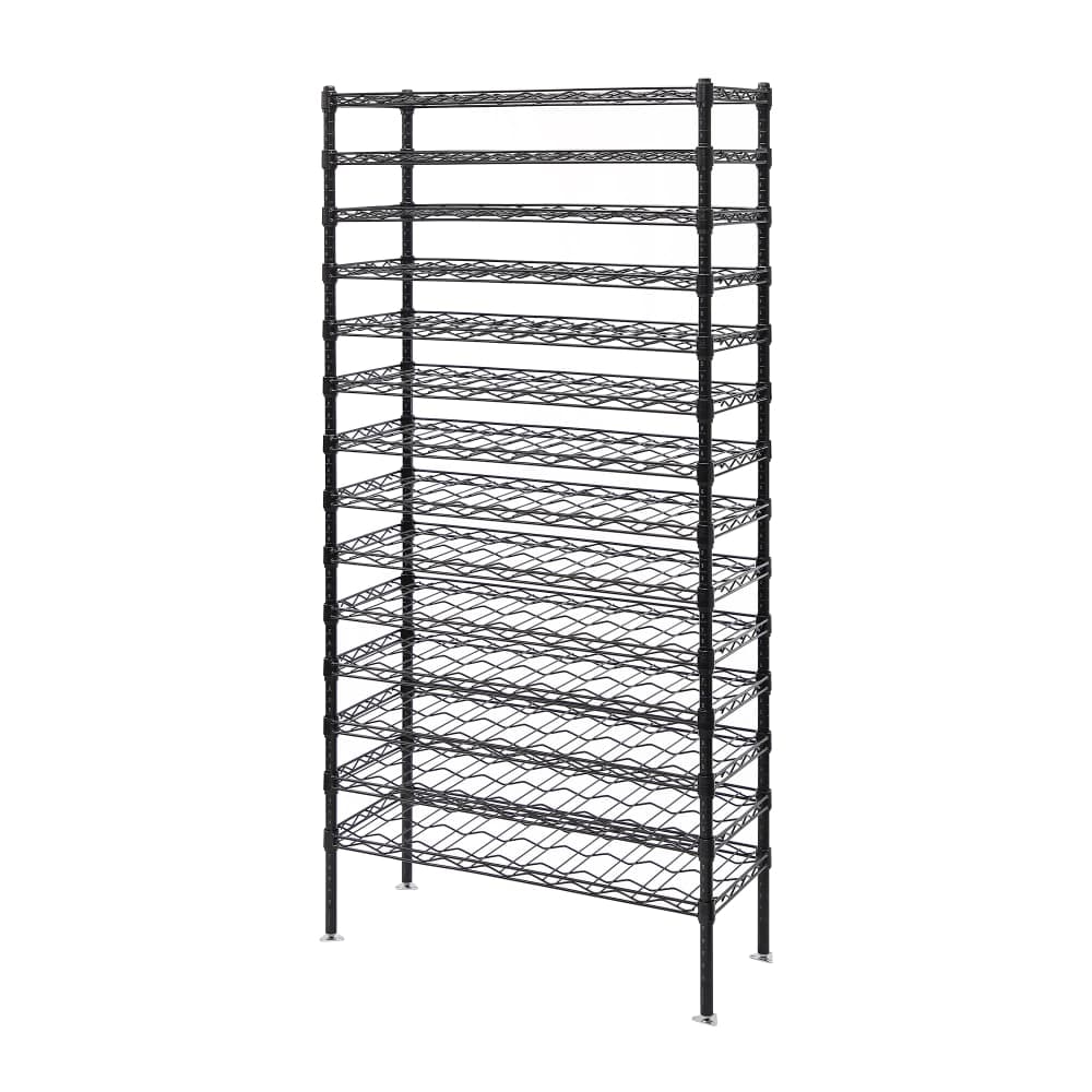 Quantum Food Service 74"H Commercial Wine Rack w/ (126) Bottle Capacity, Black (WR74-1436WSBK)