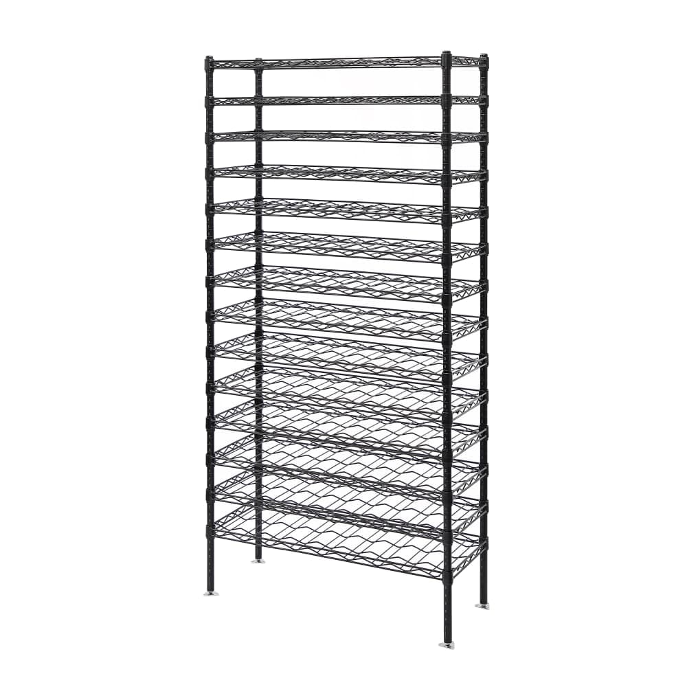 Quantum Food Service 74"H Commercial Wine Rack w/ (168) Bottle Capacity, Black (WR74-1448WSBK)
