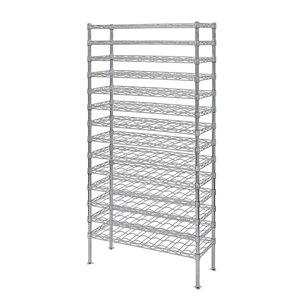 Quantum Food Service 74"H Commercial Wine Rack w/ (168) Bottle Capacity, Chrome (WR74-1448WSC)