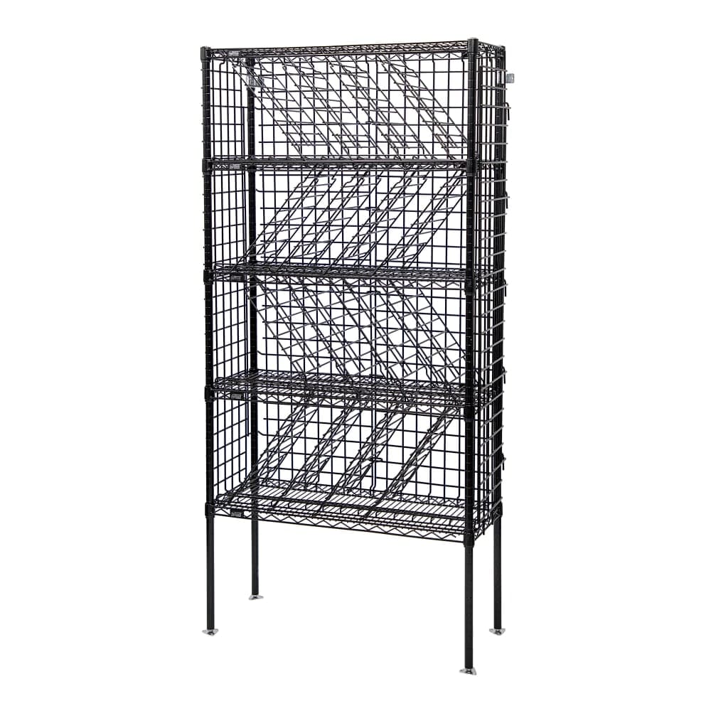 Quantum Food Service 74"H Commercial Wine Rack w/ () Bottle Capacity, Black (WR74-BW1436BK)