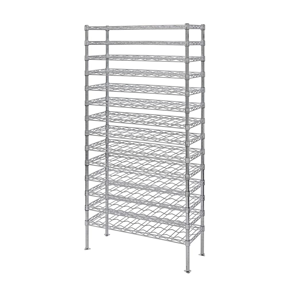 Quantum Food Service 86"H Commercial Wine Rack w/ (153) Bottle Capacity, Chrome (WR86-1436WSC)