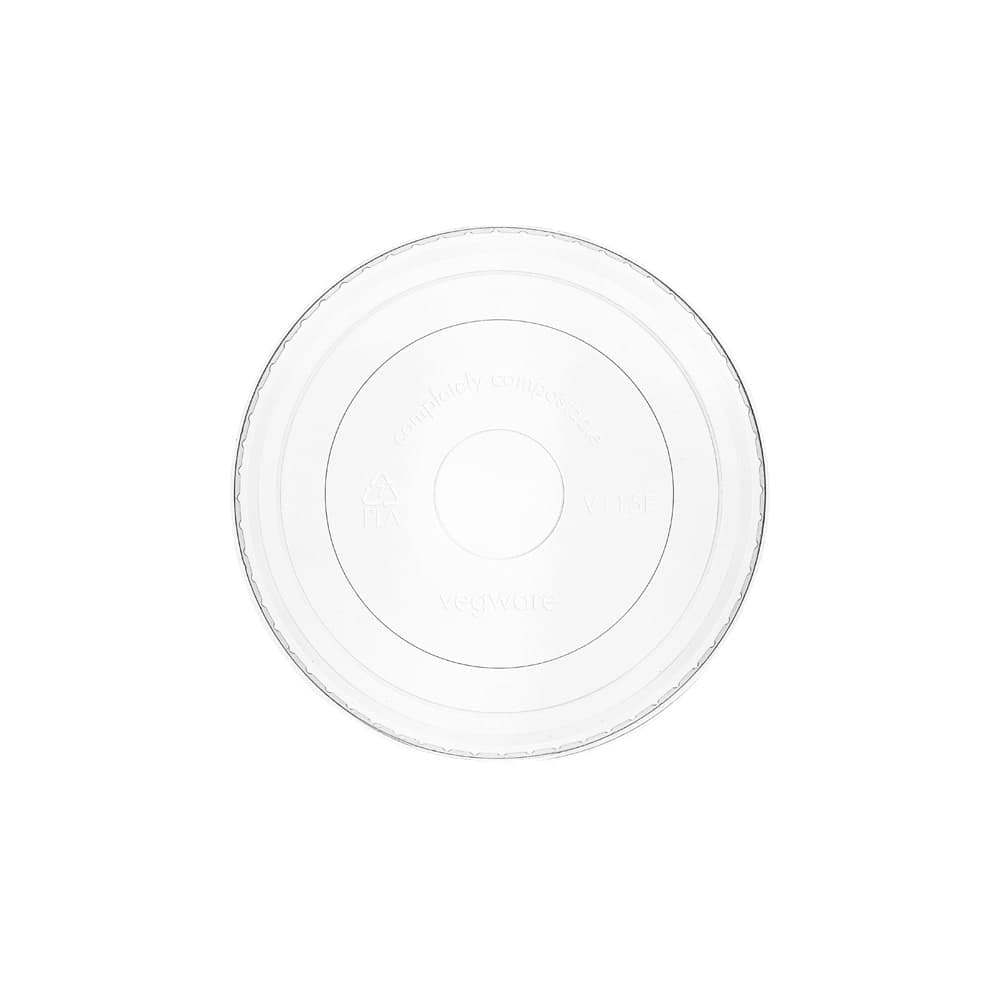 Vegware Flat Lid for 115 Series Soup Containers - PLA, Clear (V115F)