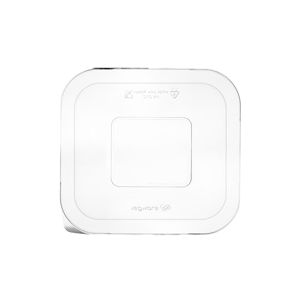 Vegware Flat Lid for 18, 22, & 32 oz Food Containers - PLA, Clear (V4-GLC)
