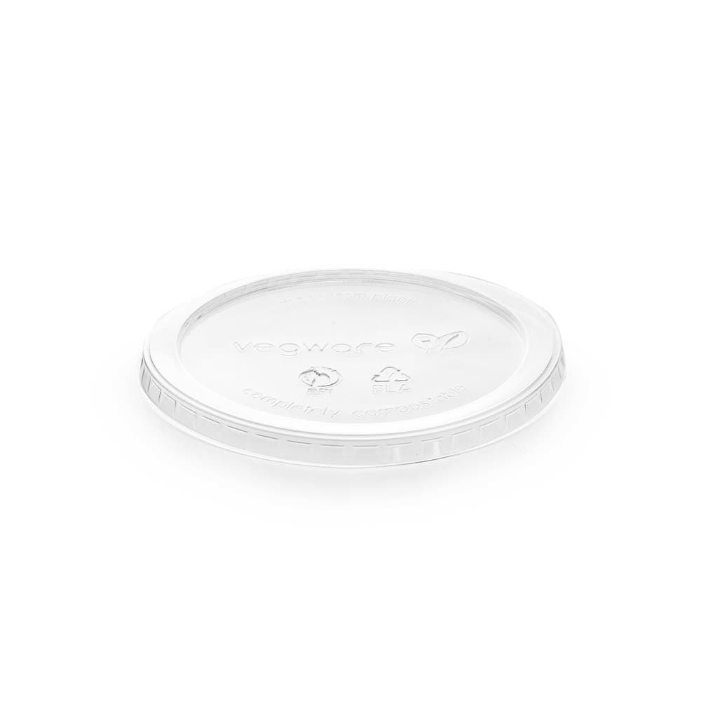 Vegware Lid for 8 to 32 oz Deli Containers - PLA, Clear (VDC-120H)
