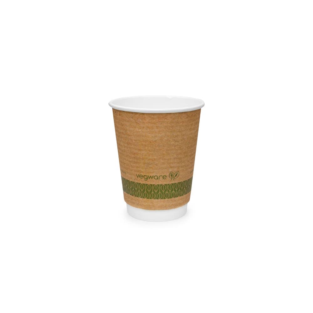 Vegware 12 oz Disposable Insulated Hot Cup - PLA, Printed (VDW-K12)