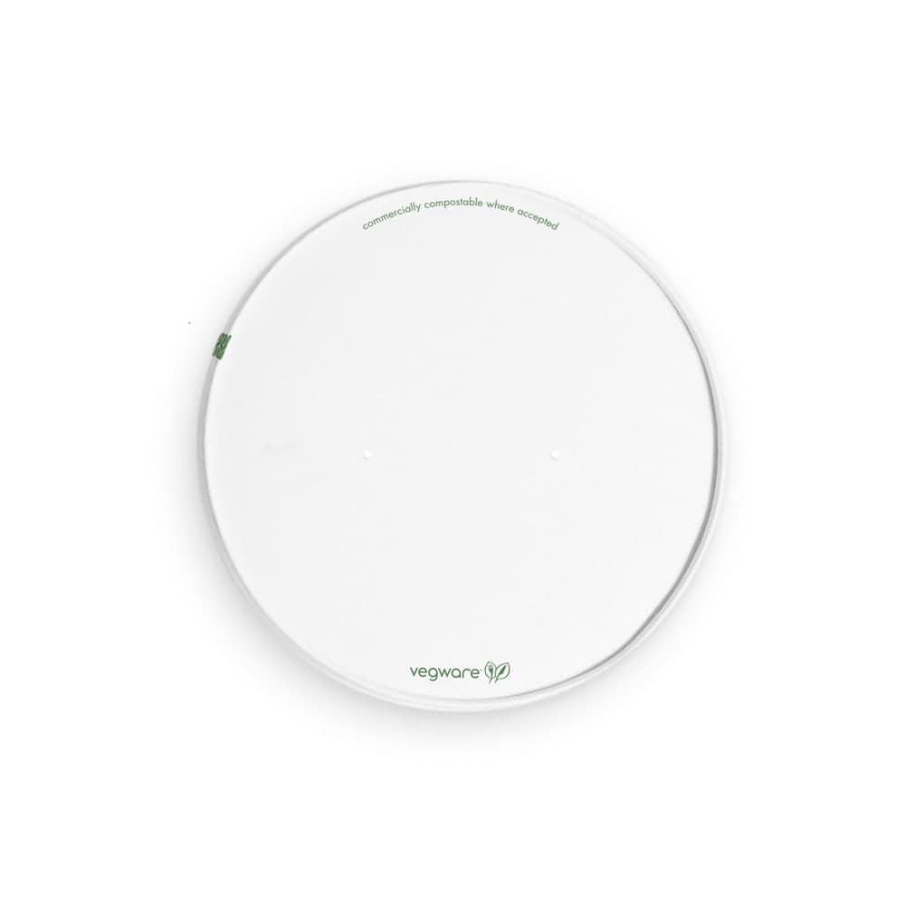Vegware Flat Lid for 185 Series Bowls - PLA, Clear (VLID185P)
