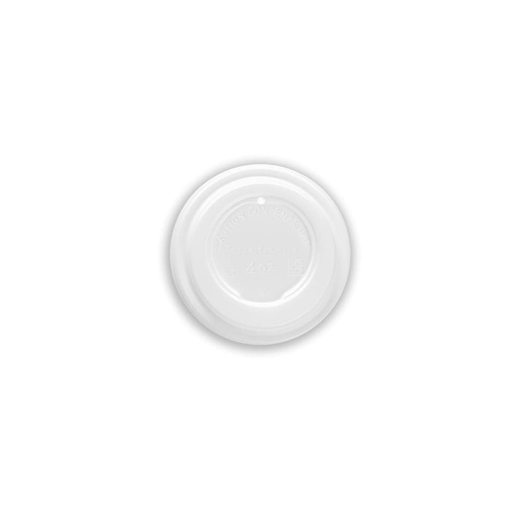Vegware Dome Lid for 62 Series Hot Cups - PLA, White (VLID62S)
