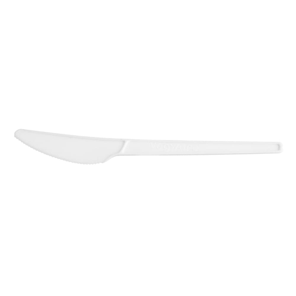 Vegware 6 1/2" Disposable Knife - PLA, White (VW-KN6.5)