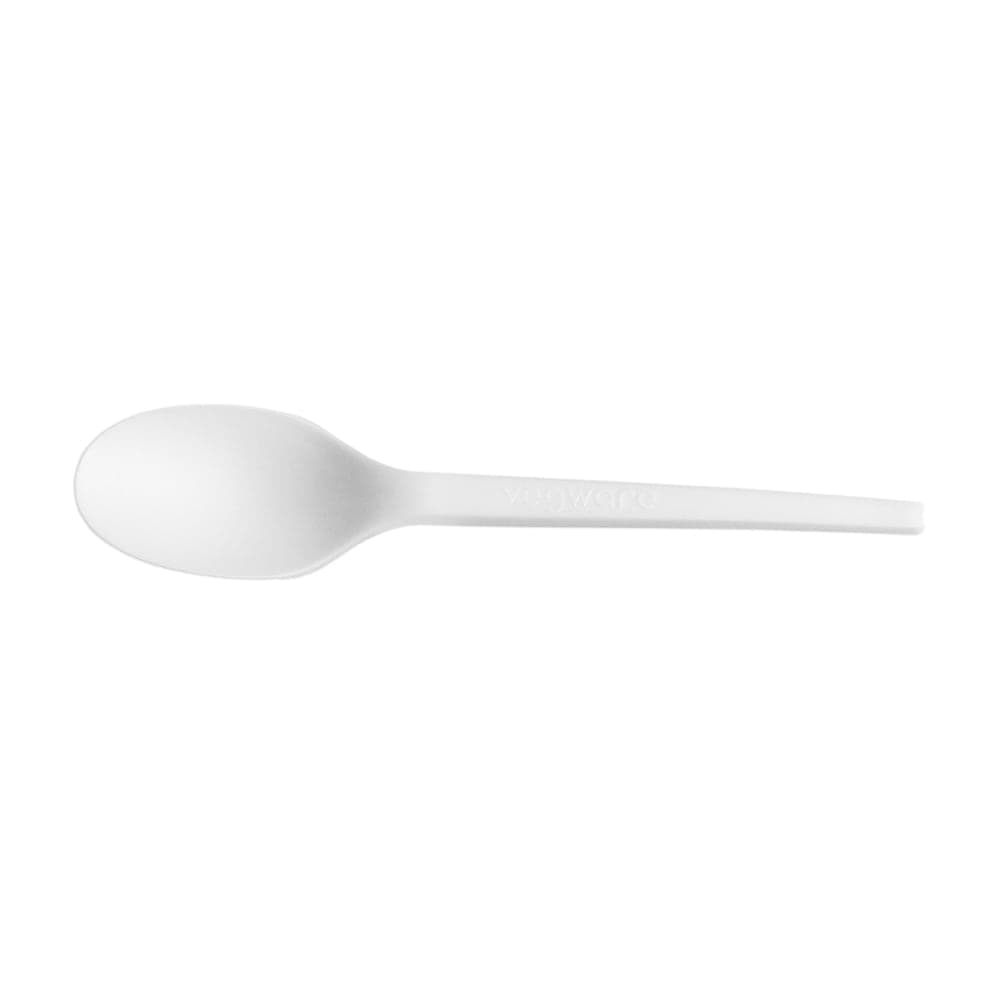 Vegware 6 1/2" Disposable Spoon - PLA, White (VW-SP6.5)