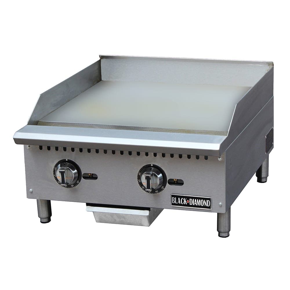 Black Diamond BDCTG-24T 23 3/4" Gas Griddle w/ Thermostatic Controls - 1" Steel Plate, Convertible