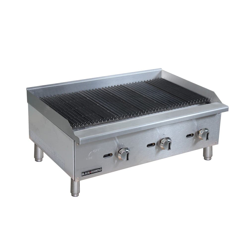 Black Diamond BDECTC-36 36" Countertop Charbroiler - Standard, 90,000 BTU, Stainless, Natural Gas