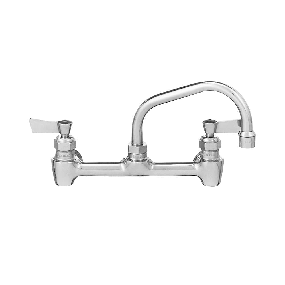 Fisher 60836 Splash Mount Faucet w/ 12" Swing Spout - 1/2" Male Inlets, Stainless Steel