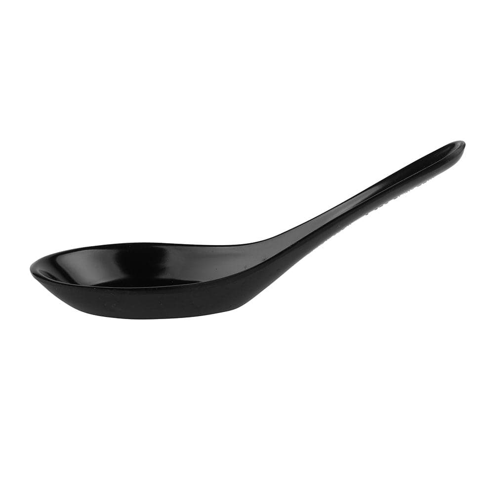 Elite Global Solutions 5 1/2" Melamine Soup Spoon, Black (020-3-B)