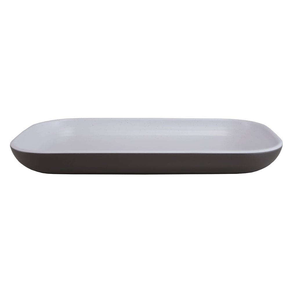 Elite Global Solutions 12" x 7" Rectangular Kona Platter - Melamine, Chocolate/White (B127RC2T-WS/CH)