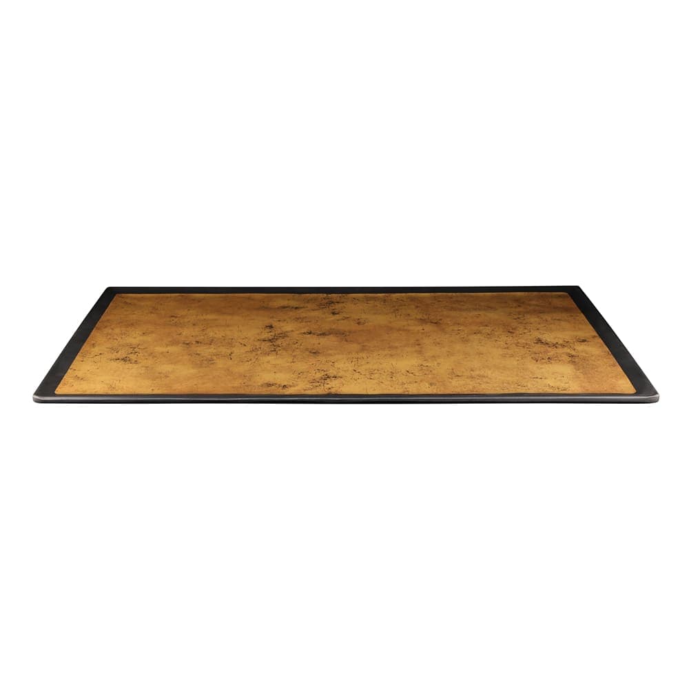 Elite Global Solutions 20 3/4" x 12 3/4" Rectangular Kobe Tray - Melamine, Black/Gold (B177208-GLDB)