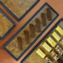 Elite Global Solutions 20 3/4" x 6 3/8" Rectangular Kobe Tray - Melamine, Black/Gold (B180208-GLDB) thumbnail 7