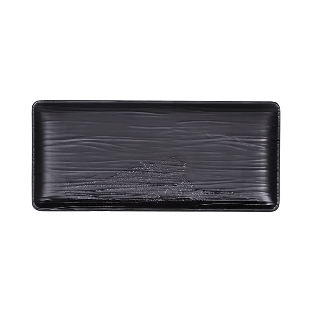 Elite Global Solutions Rectangular Melamine Denali Plate - 11 3/8" x 5 1/8", Black (B20378-B)