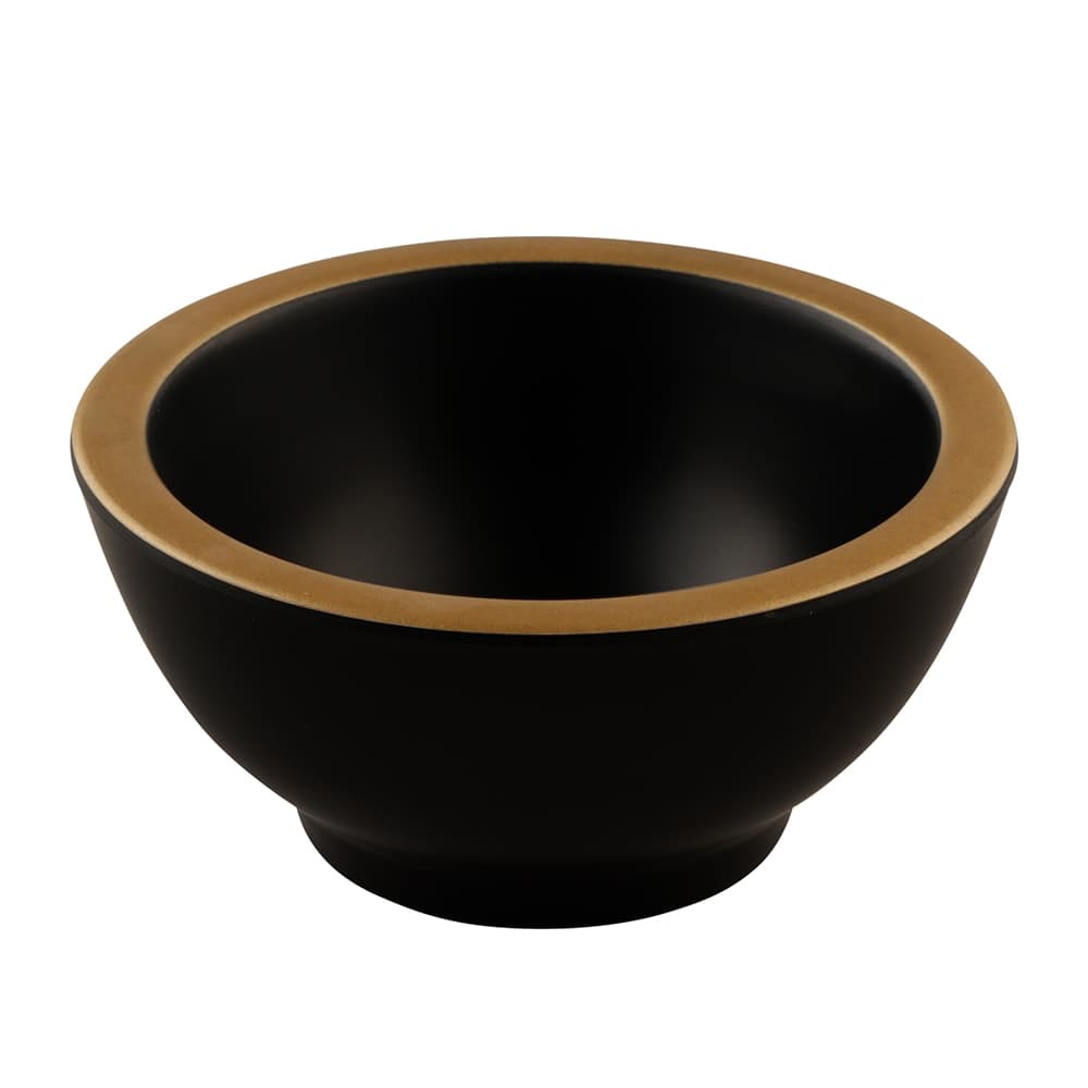 Elite Global Solutions 4 oz Round Melamine Bowl, Black/Gold (B245035-GLDB)