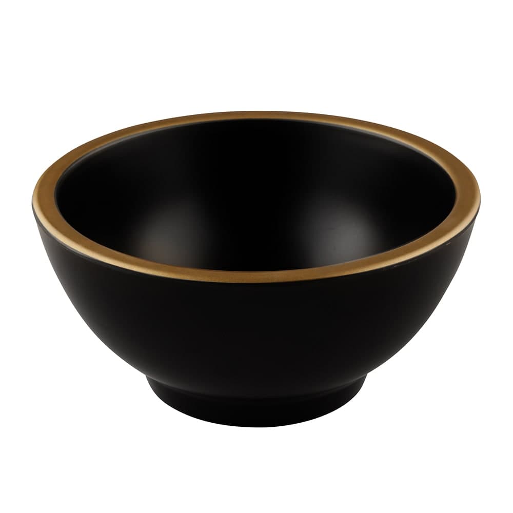 Elite Global Solutions 20 oz Round Melamine Bowl, Black/Gold (B245060-GLDB)
