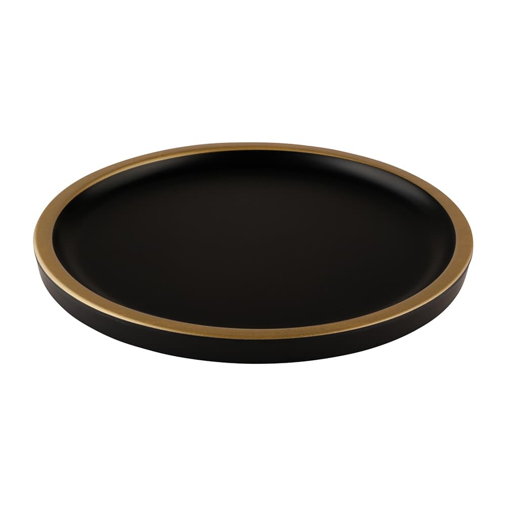 Elite Global Solutions 8 1/4" Round Melamine Bowl Lid, Black/Gold (B246080-GLDB)