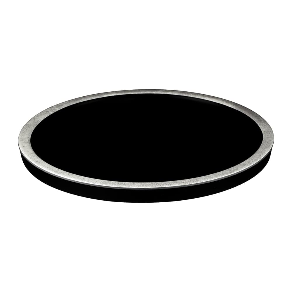 Elite Global Solutions 8 1/4" Round Melamine Bowl Lid, Black/Silver (B246080-SLVB)