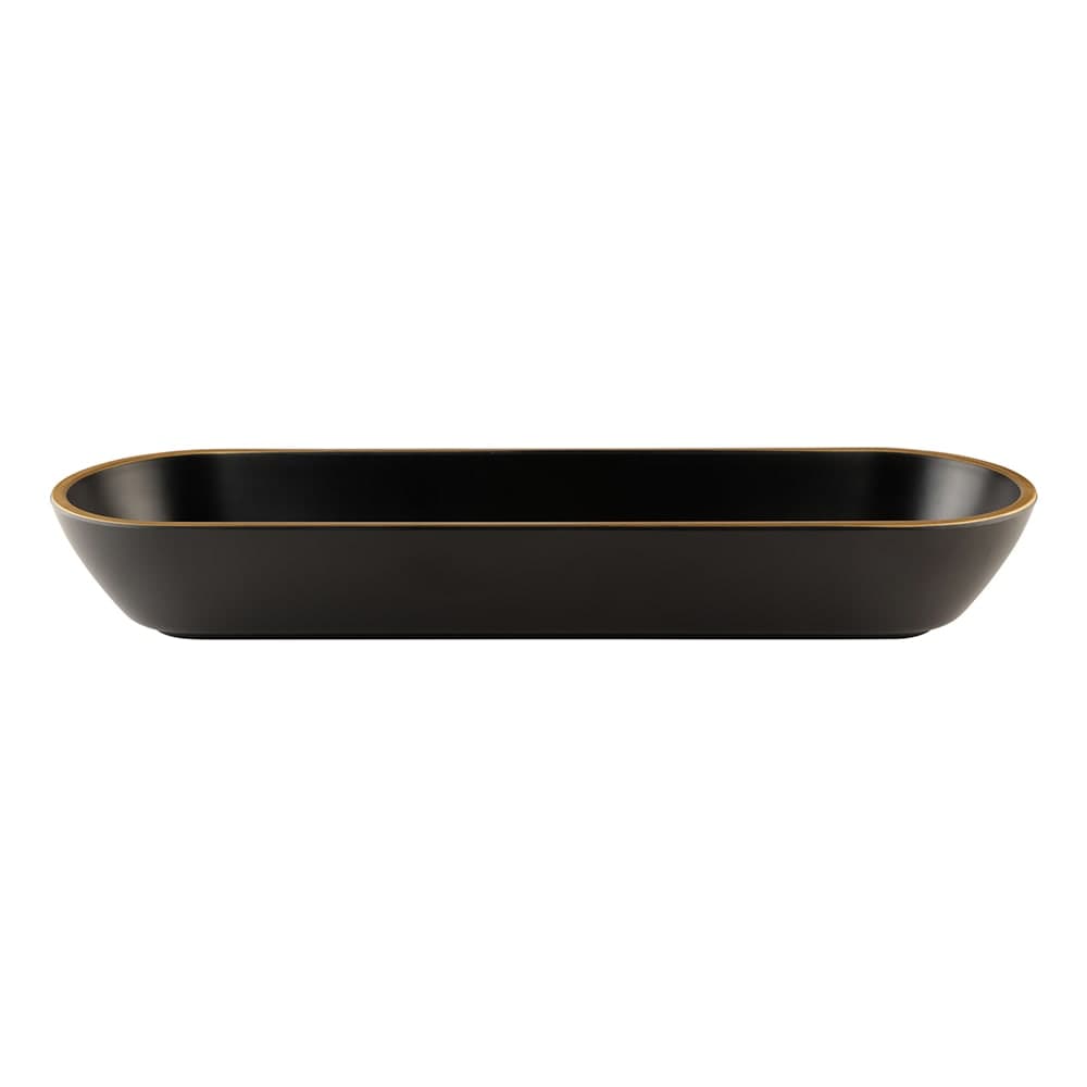 Elite Global Solutions 97 oz Oval Melamine Serving Bowl, Black/Gold (B247200-GLDB)