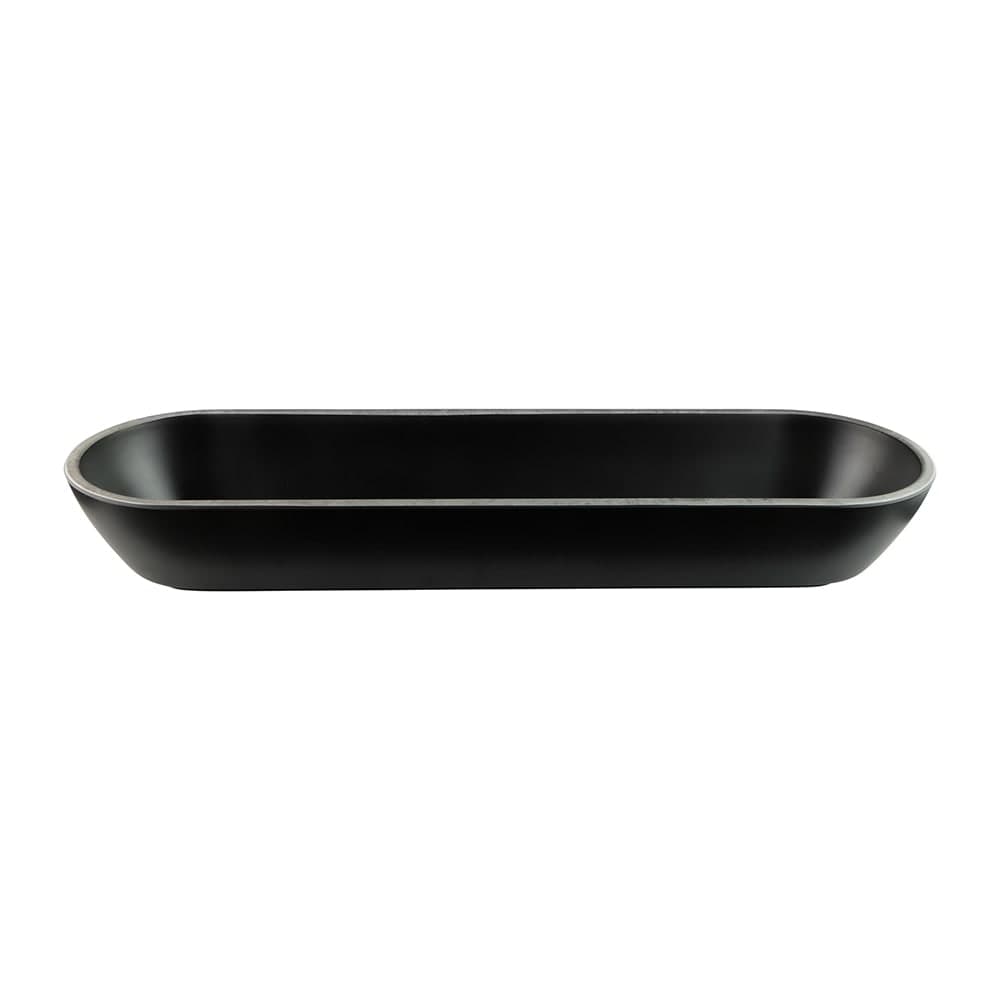 Elite Global Solutions 97 oz Oval Melamine Serving Bowl, Black/Silver (B247200-SLVB)