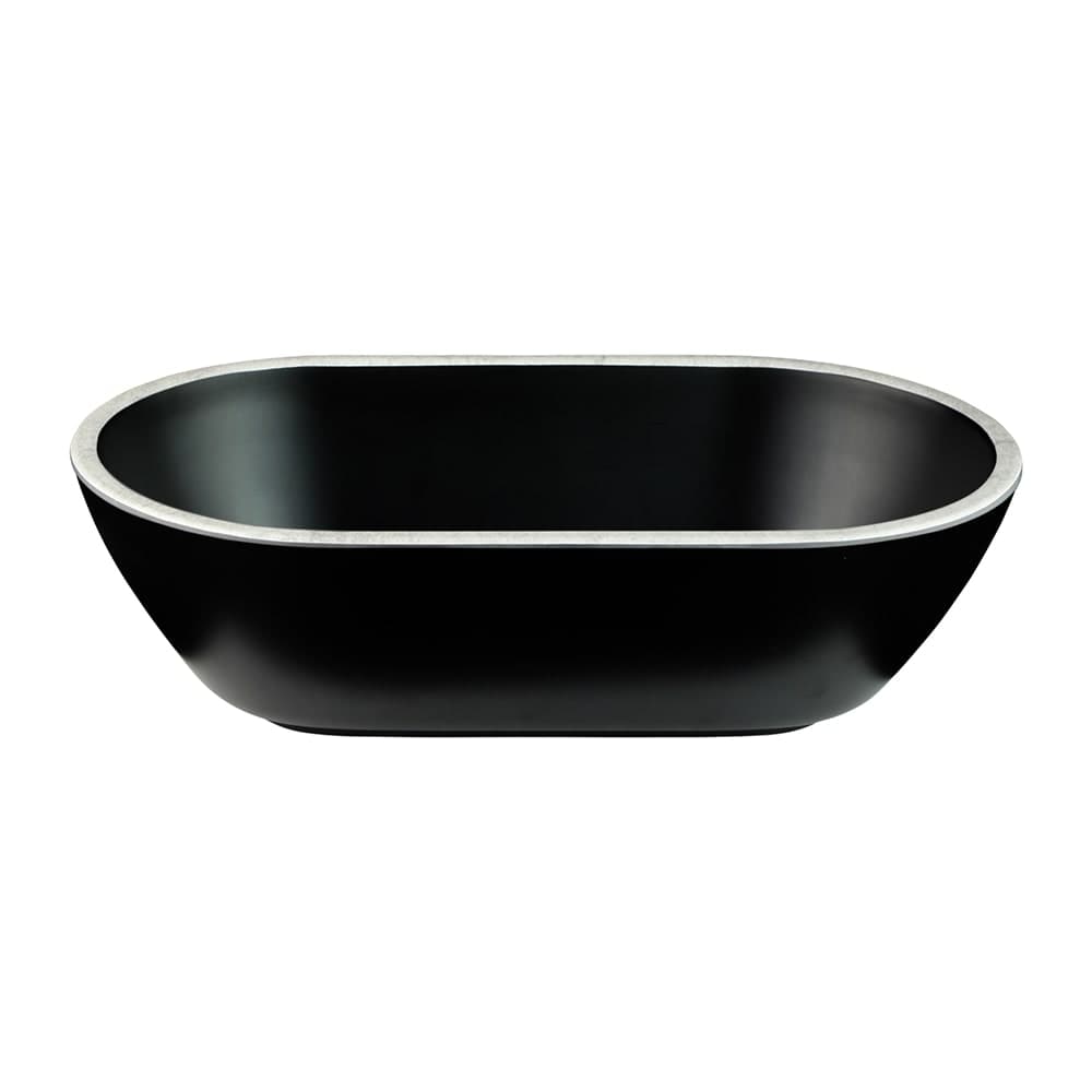 Elite Global Solutions 45 oz Oval Melamine Serving Bowl, Black/Silver (B249102-SLVB)