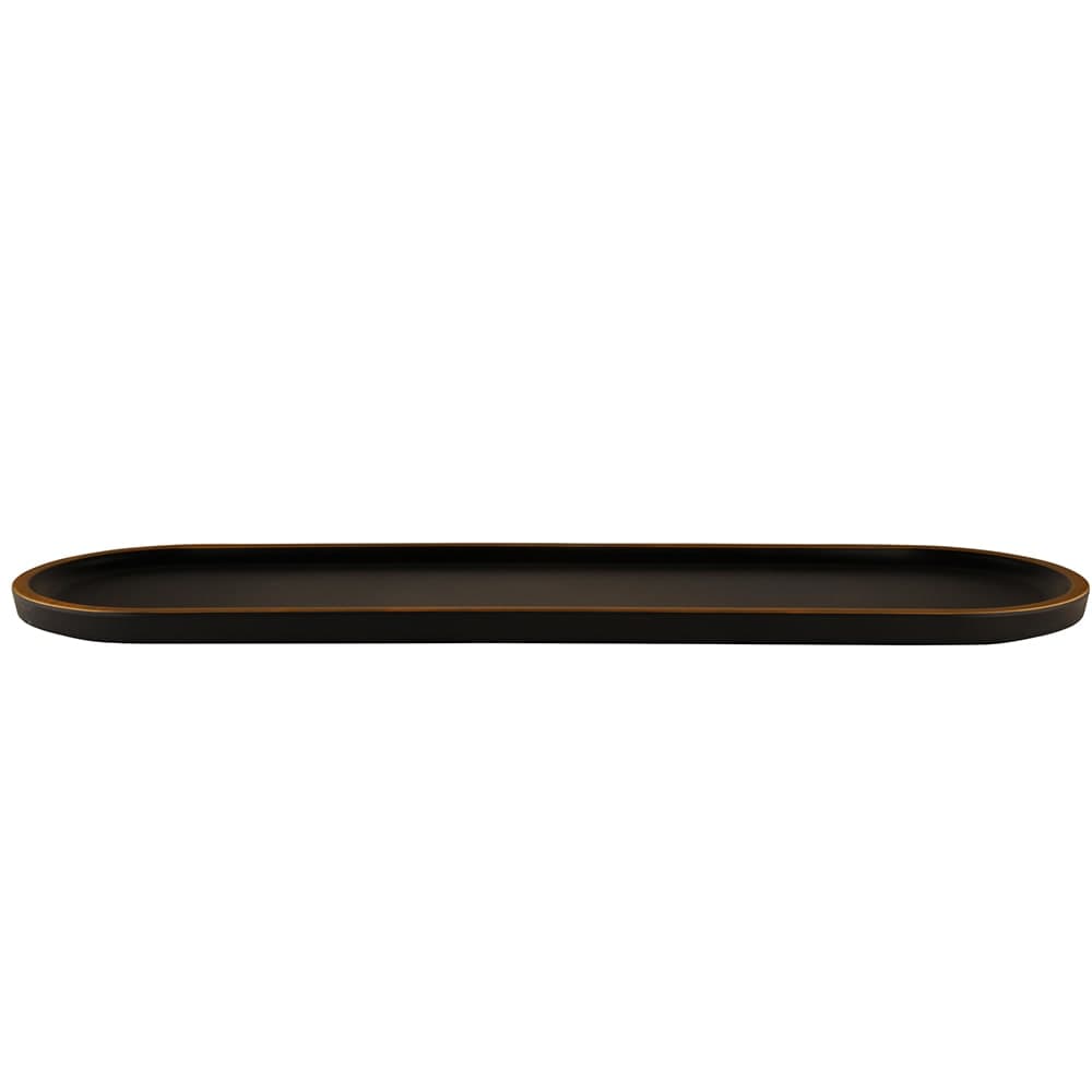 Elite Global Solutions 20 1/4" x 6" Oval Melamine Bowl Lid - Black/Gold (B250200-GLDB)