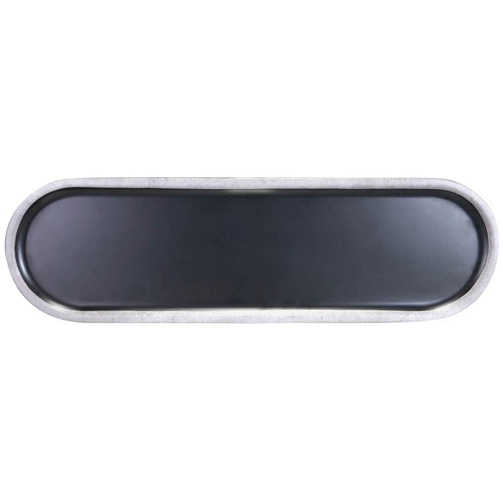 Elite Global Solutions 20 1/4" x 6", Oval Melamine Bowl Lid - Black/Silver (B250200-SLVB)