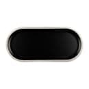 Elite Global Solutions 12 5/8" x 5 7/8" Oval Melamine Dinner Plate - Black/Silver (B251127-SLVB) thumbnail 2
