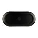 Elite Global Solutions 12 5/8" x 5 7/8" Oval Melamine Dinner Plate - Black/Silver (B251127-SLVB) thumbnail 4