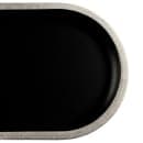 Elite Global Solutions 12 5/8" x 5 7/8" Oval Melamine Dinner Plate - Black/Silver (B251127-SLVB) thumbnail 5