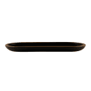 Elite Global Solutions 10 1/4" x 4 3/4" Oval Melamine Dinner Plate - Black/Gold (B252102-GLDB) thumbnail 3