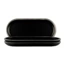 Elite Global Solutions 10 1/4" x 4 3/4" Oval Melamine Dinner Plate - Black/Silver (B252102-SLVB) thumbnail 6