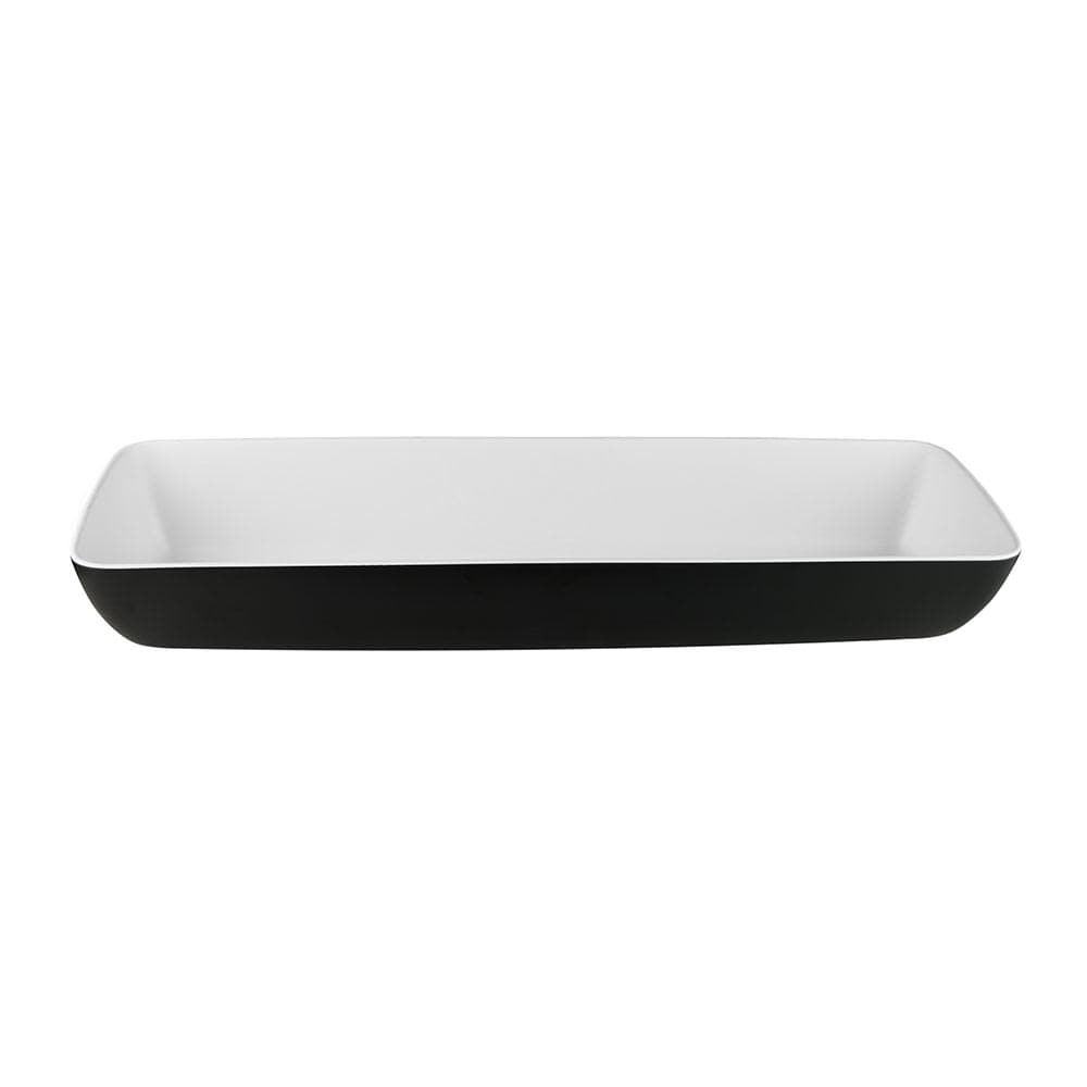 Elite Global Solutions 147 oz Rectangular Melamine Serving Bowl, Black/White (B263208-BW)